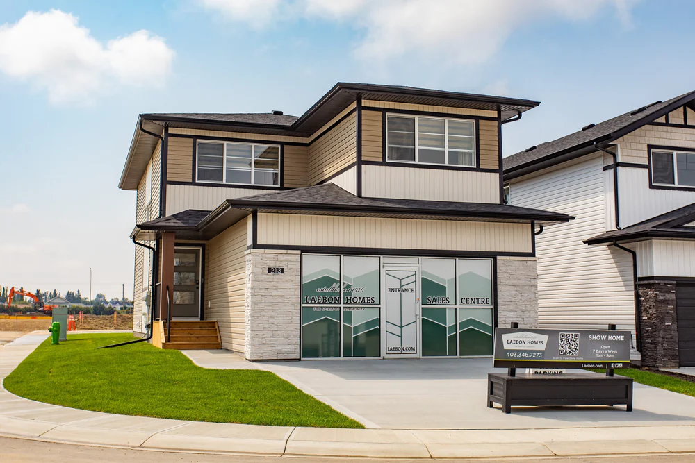 Laebon Homes showhome at 213 Turnbull Close, Red Deer, AB